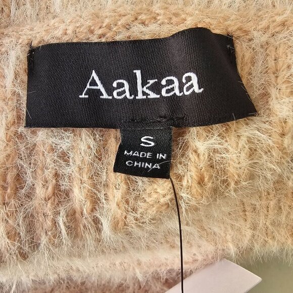 Aakaa Fuzzy Pink Sweater Womens S Boatneck Balloon Slv Acrylic Poly Knit NWT - Picture 2 of 10